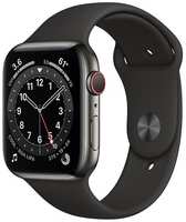Умные часы Apple Watch Series 6 44 мм Steel Case GPS + Cellular, графит / черный