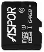 Карта памяти microSDHC Aspor 64GB class10 UHS-I U1 без адаптера