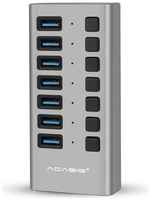 Хаб Acasis 7 Ports 36W USB 3.0 12V/2A Data Hub with Individual On/Off Switches Splitter (HS-707MG)