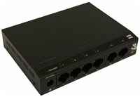Коммутатор PoE Recon 6P60W-100, 4 порта PoE+ 100 Мбит/с, 2 порта Uplink 100 Мбит/с, бюджет PoE 60 Вт, хаб-разветвитель для питания IP-камер (свитч)