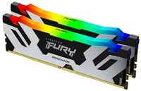 Комплект памяти DDR5 DIMM 32Гб (2х16Гб) 7200MHz CL38, KF572C38RSAK2-32 Kingston FURY Renegade Silver RGB