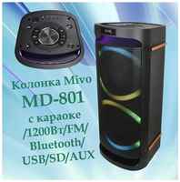 Напольная светящаяся беспроводная колонка Mivo MD-801 с караоке/1200Вт/FM/Bluetooth/USB/SD/AUX