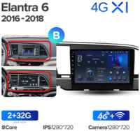 Штатная магнитола Teyes X1 Wi-Fi + 4G Hyundai Elantra 6 2015-2018 9″ (2+32Gb) Вариант A