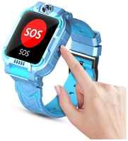 ОПМИР Детские часы с Sim-картой с кнопкой SOS, GPS, водонепроницаемые, селфи камера, для IOS, Android, синий