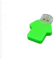 Пластиковая флешка для нанесения логотипа в виде футболки (128 Гб  /  GB USB 3.0 Зеленый / Green Football_man Флеш-карта Поло)