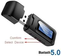 Bluetooth 5.0 стерео трансмиттер-ресивер 2в1 с дисплеем