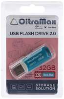 Флешка OltraMax 230, 32 Гб, USB2.0, чт до 15 Мб / с, зап до 8 Мб / с, синяя