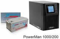 ИБП POWERMAN ONLINE 1000 Plus + Vektor VPbC 12-200