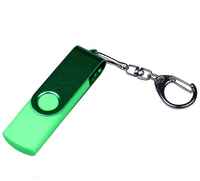 Поворотная флешка 3-в-1 (128 Гб  /  GB USB 3.1 / USB Type-C / microUSB Зеленый / Green OTG-3-in-1_TypeC_031 для телефона и компьютера)