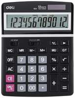 Калькулятор настоль. полнораз. Deli E1631,12р, дв. питание, 195x148мм, черный