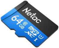 Карта памяти Netac MicroSD card P500 Standard 64GB, retail version w / SD
