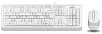 Комплект (клавиатура+мышь) A4TECH Fstyler F1010, USB, проводной, белый [f1010 white]