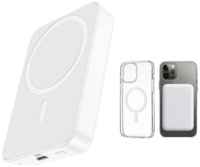 Apple Портативный аккумулятор MagSafe на 5000 mAh + Прозрачный силиконовый чехол для iPhone 14 MagSafe Набор аксессуаров для смартфона