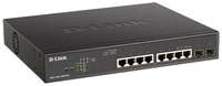 Коммутатор D-Link DGS-1100-10MPPV2 / A3A, 8x10 / 100 / 1000 Base + 2xSFP, 242 Вт PoE, 20 Гбит / с, VLAN, IPv6, Web-интерфейс, монтаж в шкаф 19″, черный