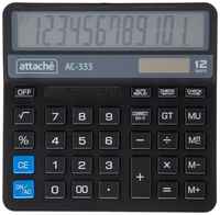 Калькулятор настольный компактн Attache AС-333,12р, дв. пит,147х145х28мм, черн