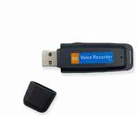 SV007 Диктофон FLESH USB без встроенной памяти, мини диктофон с записью на карту microSD /  черный