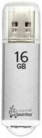Комплект 5 шт, Флеш-диск 16 GB, SMARTBUY V-Cut, USB 2.0, металлический корпус, серебристый, SB16GBVC-S