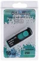 Флешка OltraMax 250, 16 Гб, USB2.0, чт до 15 Мб / с, зап до 8 Мб / с, бирюзовая