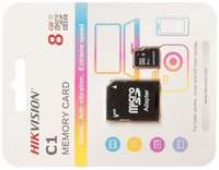 Флеш карта microSDHC 8GB Hikvision HS-TF-C1(STD) / 8G / Adapter (с