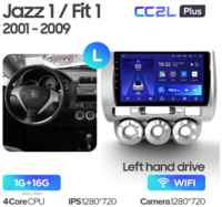 Штатная магнитола Teyes CC2L Plus Honda Jazz 1 GD Fit 1 2001-2009 9″ (Left hand drive) 1+16G