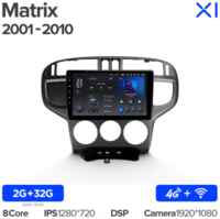 Штатная магнитола Teyes X1 Wi-Fi + 4G Hyundai Matrix 2001-2010 9″ (2+32Gb)