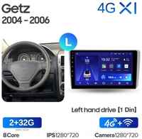 Штатная магнитола Teyes X1 Wi-Fi + 4G Hyundai Getz 1 2004-2006 (1Din)