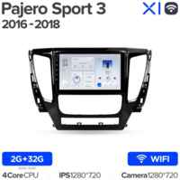 Штатная магнитола Teyes X1 Wi-Fi Mitsubishi Pajero Sport 3 2016-2018 9″