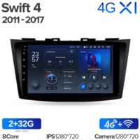 Штатная магнитола Teyes X1 Wi-Fi + 4G Suzuki Swift 4 2011-2017 9″ (2+32Gb)