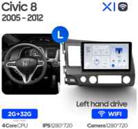 Штатная магнитола Teyes X1 Wi-Fi Honda Civic 8 FK FN FD 2005-2012 10.2″