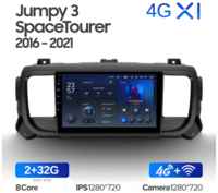 Штатная магнитола Teyes X1 Wi-Fi + 4G Citroen Jumpy III 3 SpaceTourer 1 / Peugeot Expert III 3 2016-2021 9″ (2+32Gb)