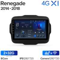 Штатная магнитола Teyes X1 Wi-Fi + 4G Jeep Renegade 2014-2018 9″ (2+32Gb)