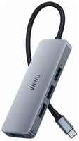 USB Хаб WiWU Alpha 440 Pro 4 в 1 Type C to 4 x USB 3.0, серый