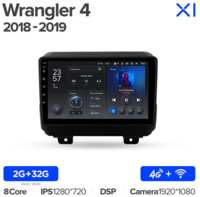 Штатная магнитола Teyes X1 Wi-Fi + 4G Jeep Wrangler 4 JL 2018-2019 9″ (2+32Gb)