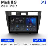 Штатная магнитола Teyes X1 Wi-Fi + 4G Toyota Mark II 9 X110 2000-2007 9″ (F1) (2+32Gb)