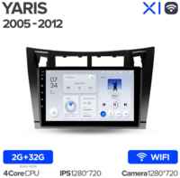 Штатная магнитола Teyes X1 Wi-Fi Toyota Yaris XP90 2005-2012 9″ (F1)