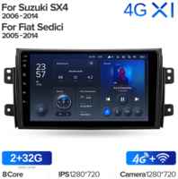 Штатная магнитола Teyes X1 Wi-Fi + 4G Suzuki SX4 1 2006-2014 / Fiat Sedici 189 2005-2014 9″ (2+32Gb)