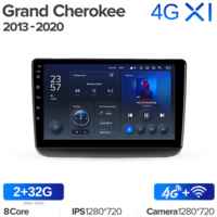 Штатная магнитола Teyes X1 Wi-Fi + 4G Jeep Grand Cherokee WK2 2013-2020 9″ (F1) (2+32Gb)