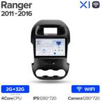 Штатная магнитола Teyes X1 Wi-Fi Ford Ranger 2011-2016 9″ (F2)