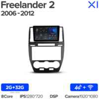 Штатная магнитола Teyes X1 Wi-Fi + 4G Land Rover Freelander 2 2006-2012 9″ (2+32Gb)