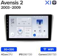 Штатная магнитола Teyes X1 Wi-Fi Toyota Avensis T250 2 II 2003-2009 9″