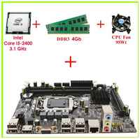 Intel Материнская плата Комплект Мат. плата H61 1155 Сокет + Core i5-2400 3.1Ghz + Оперативная Память 4GB RAM + CPU Fan