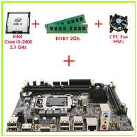 Intel Материнская плата Комплект Мат. плата H61 1155 Сокет + Core i5-2400 3.1Ghz + 2GB Оперативная память + CPU Fan
