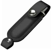 Подарочная флешка кожаная на кнопке черная, оригинальный сувенирный USB-накопитель 256GB USB 3.0