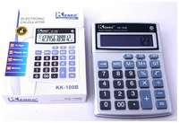 Калькулятор настольный 12-разрядный KK-100B 138*102 (черный / серебристый корпус, картонная упаковка) (40052)