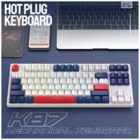 Клавиатура механическая русская Wolf K87 с RGB подсветкой 3 режима подключения Bluetooth+2.4+провод+Hot-Swap игровая для компьютера ноутбука keyboard