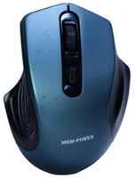 MRM Мышь, беспроводная мышь, мышь компьютерная, оптический лазер, радиус действия 10 метров, 1600dpi, USB ресивер, синий