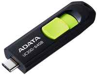ADATA Флеш Диск A-Data 64Gb Type-C UC300 ACHO-UC300-64G-RBKGN USB3.2 черныйзеленый