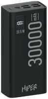 Внешний аккумулятор Hiper EP 30000, 30000 мАч, 3A, 4 USB, QC, PD, дисплей, черный