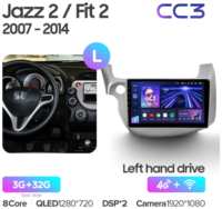 Штатная магнитола Teyes CC3 Honda Jazz 2 GG Fit 2 GE 2007-2014 10.2″ (Left hand drive) 3+32G