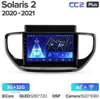 Штатная магнитола Teyes CC2 Plus Hyundai Solaris 2 II 2020-2021 9″ 6+128G